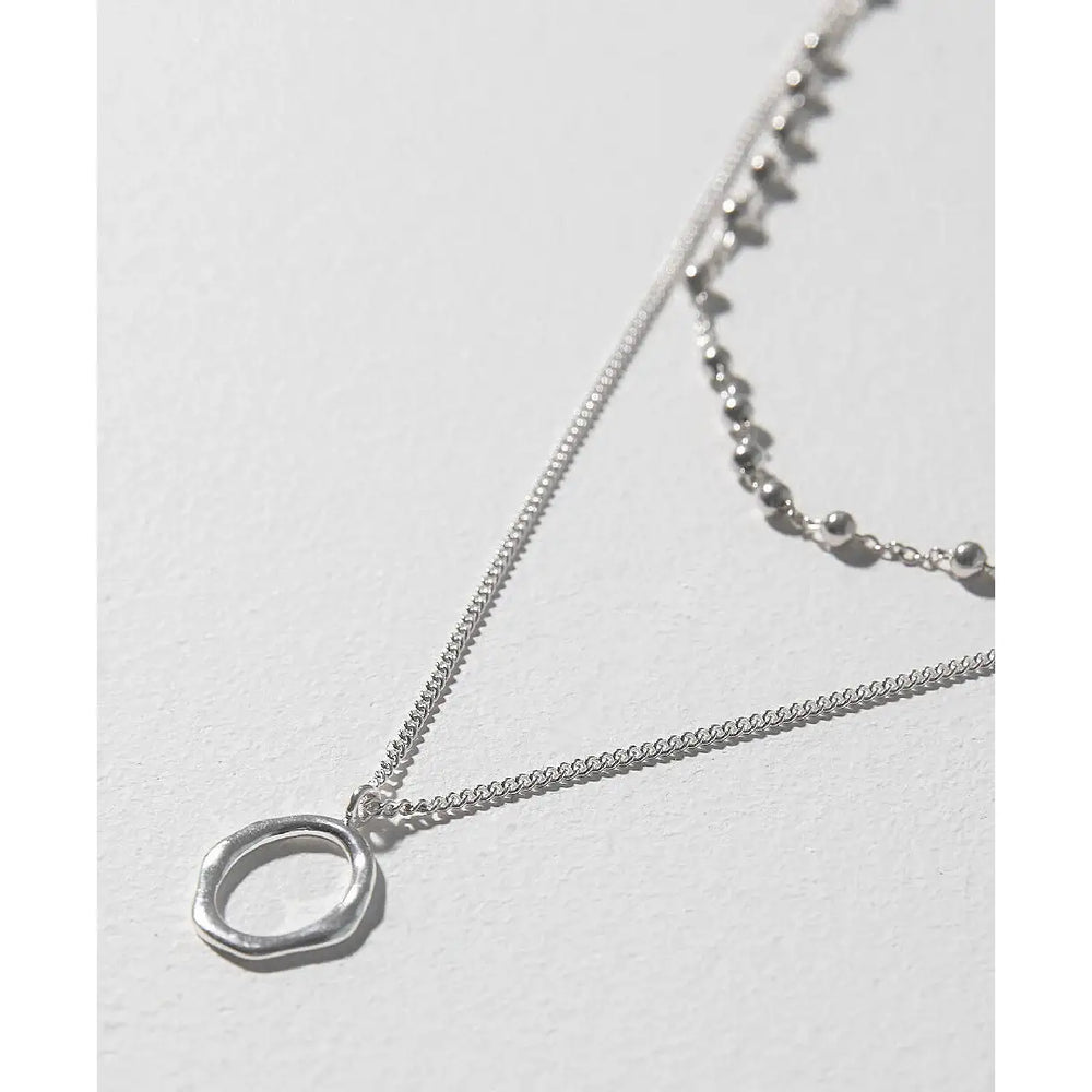 CLUE - Layered Hoop Integrated Silver Necklace - CLUE - Jewelry - Harumio