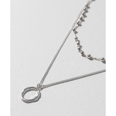 CLUE - Layered Hoop Integrated Silver Necklace