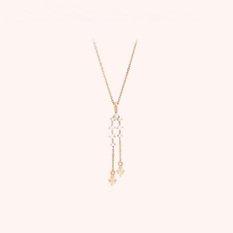 CLUE - Shine Drop Rose Gold Silver Necklace