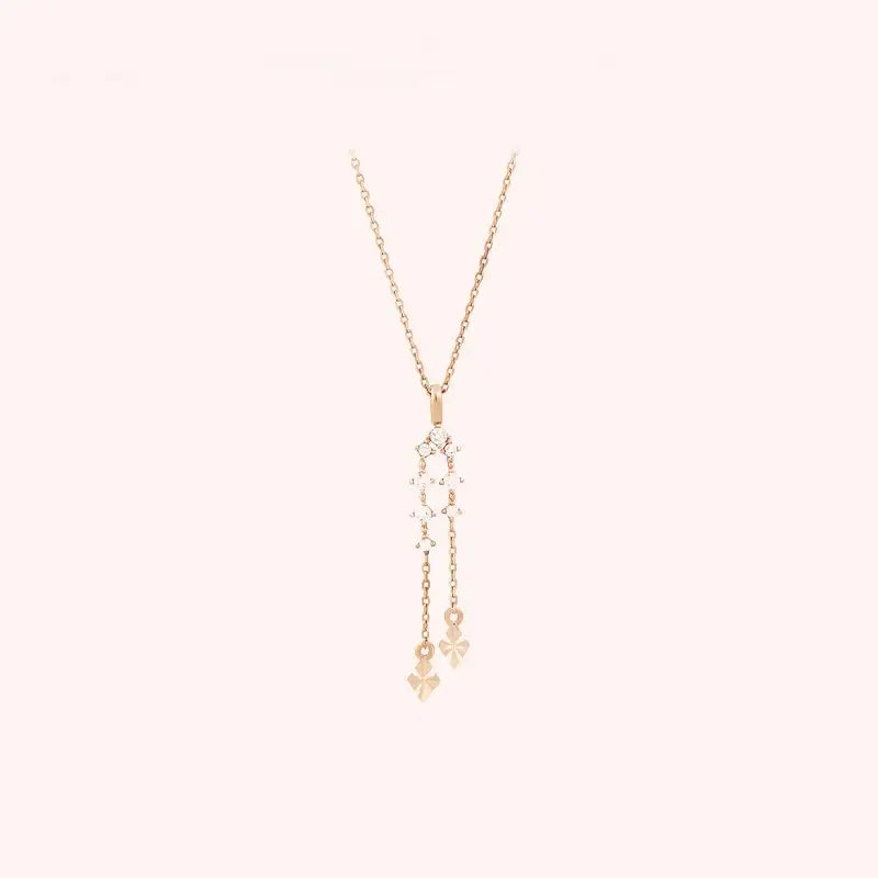 CLUE - Shine Drop Rose Gold Silver Necklace - CLUE - Jewelry - Harumio