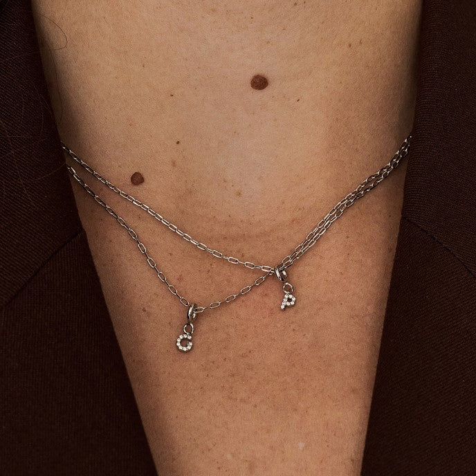 OST - 'P' Initial Silver Drop Necklace