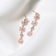 CLUE - Flower Point Drop Rose Gold Earrings - CLUE - Jewelry - Harumio