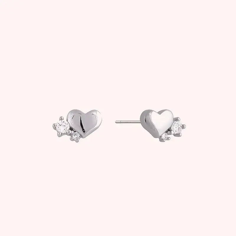 CLUE - Petite Heart Silver Earrings - CLUE - Jewelry - Harumio