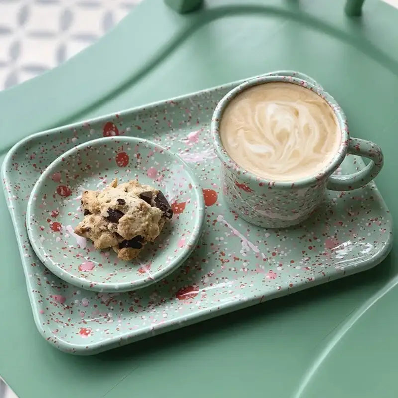 Like A Cafe - Bornn Enamel Island Breeze - Mug & Small Flat Plate - Like A Cafe - Home & Living - Harumio