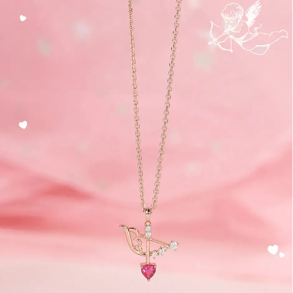 CLUE - Good Fortune July Cupid Silver Necklace - CLUE - Jewelry - Harumio
