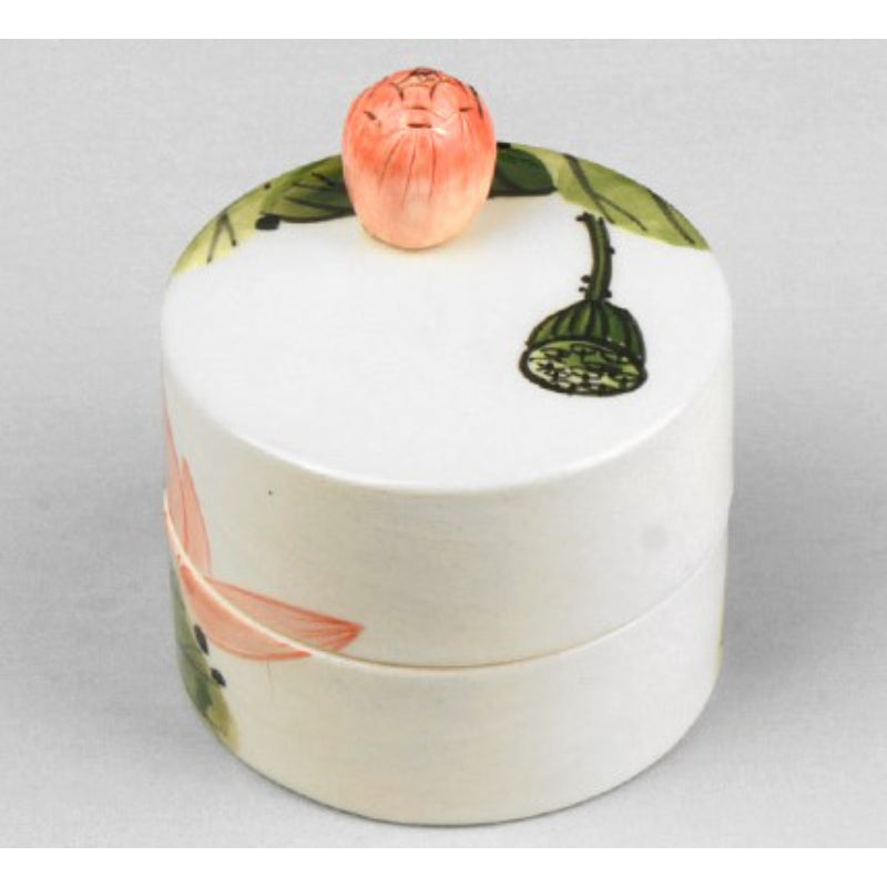 HK Studio - Hand Painted Lotus Seed Pod Musical Jewelry Box