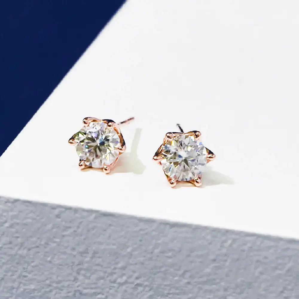CLUE - Crown Setting Diamond Earrings - CLUE - Jewelry - Harumio