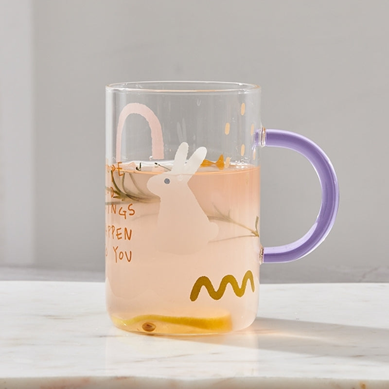 Korean Little Buddy Pom Pom - Heat Resistant Big Glass Mug