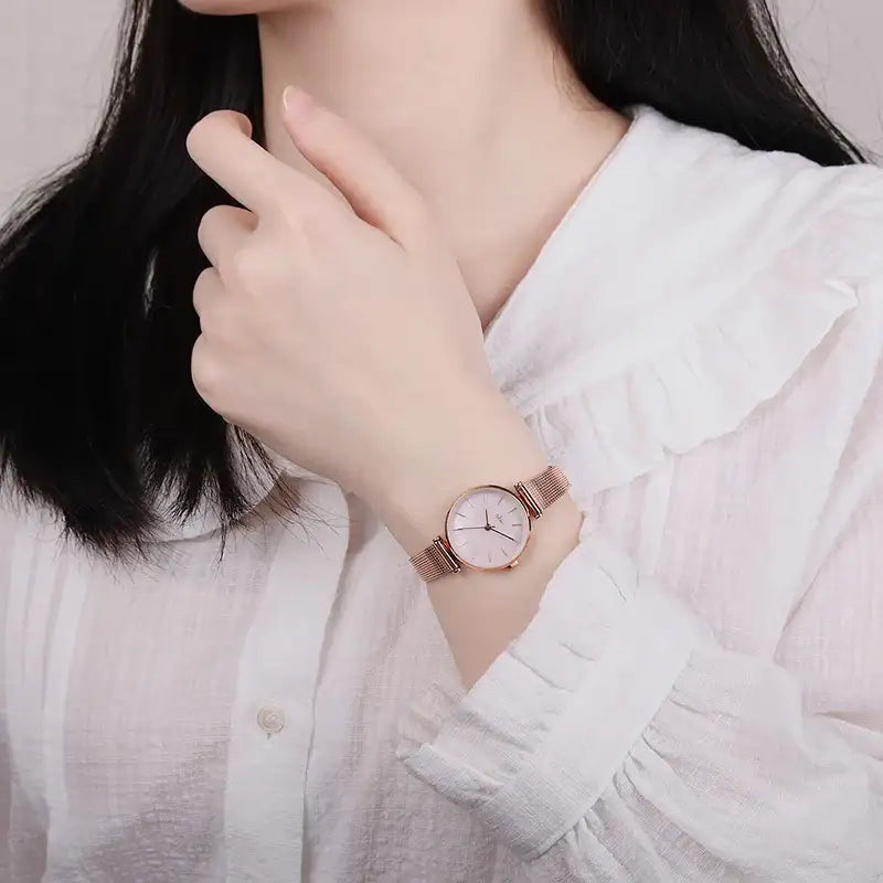 CLUE - Mother-of-Pearl Mood Mesh Watch - CLUE - Watches - Harumio