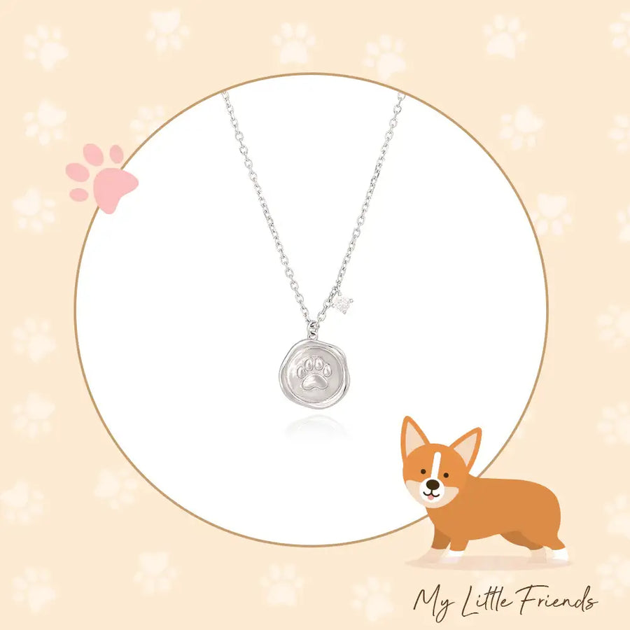 OST x My Little Friends - Kosunnae Paw Silver Necklace - OST x My Little Friends - Jewelry - Harumio