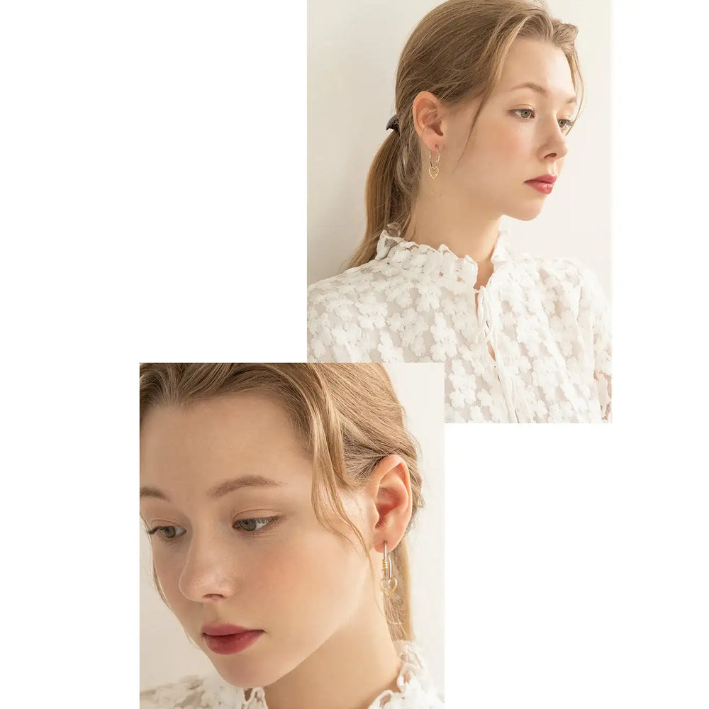 Bloom x Dewey Desert - Heart Knot Silver Ring Earrings - Bloom x Dewey Desert - Jewelry - Harumio