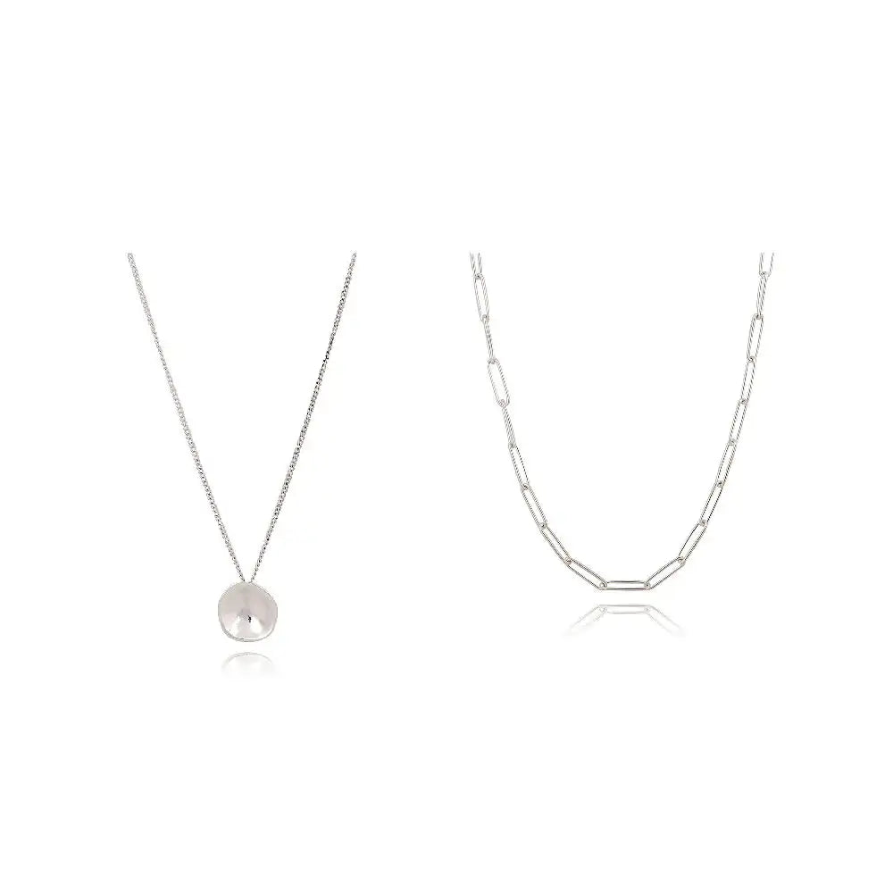 CLUE - Layered Round Chain Necklace Set - CLUE - Jewelry - Harumio