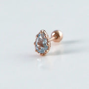 CLUE - Wish Spell Blue Topaz Natural Stone Drop Silver Piercing - CLUE - Jewelry - Harumio