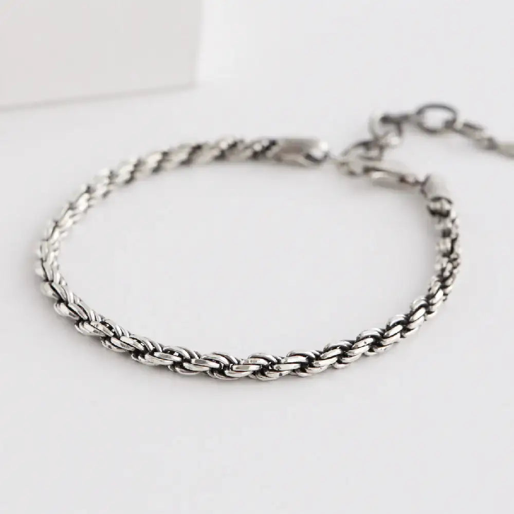 CLUE - Rope Chain Couple Silver Bracelet - CLUE - Jewelry - Harumio