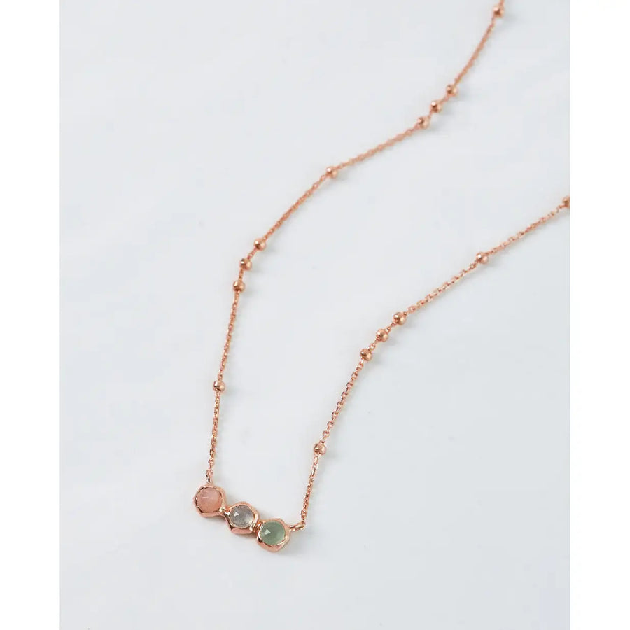 CLUE - Wish Spell Natural Stone Multicolor Silver Necklace - CLUE - Jewelry - Harumio