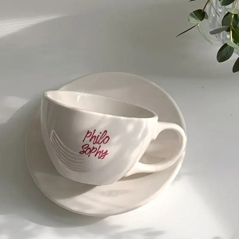 Like A Cafe - Philosophy Cafe Latte Cup & Saucer Set - Like A Cafe - Home & Living - Harumio