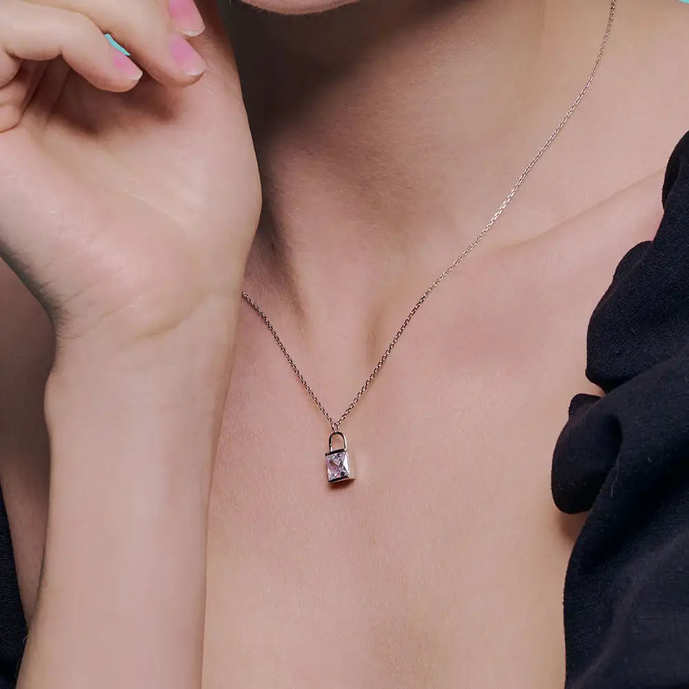 OST - Twinkle Lock Silver Necklace - OST - Jewelry - Harumio