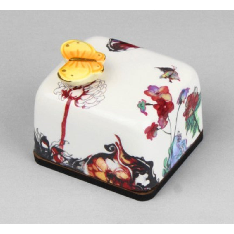 HK Studio - Moony Ceramic Flower Butterfly Musical Paperweight