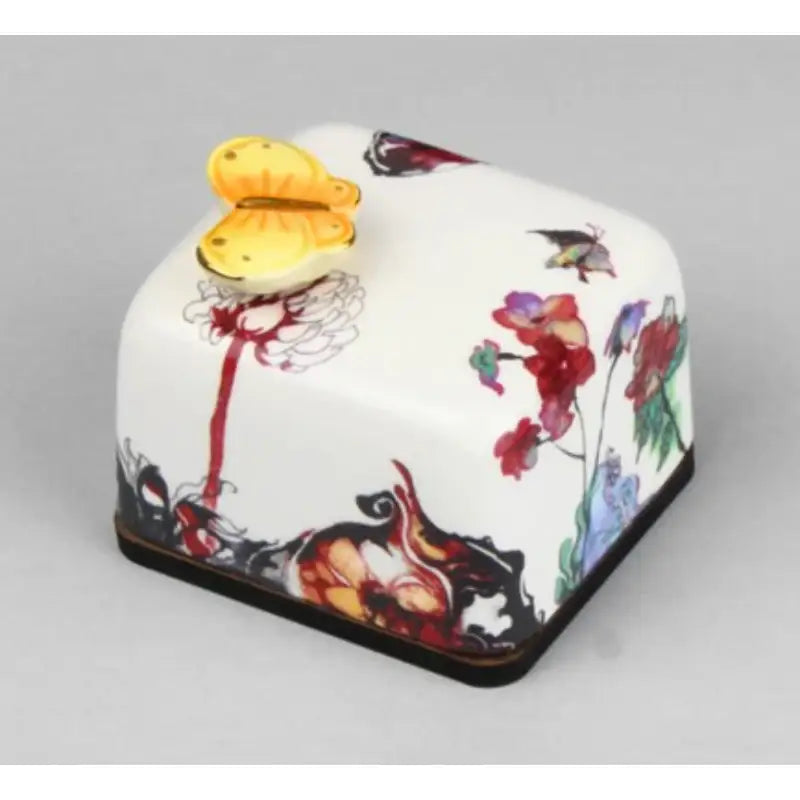 HK Studio - Moony Ceramic Flower Butterfly Musical Paperweight - HK Studio - Music Box - Harumio