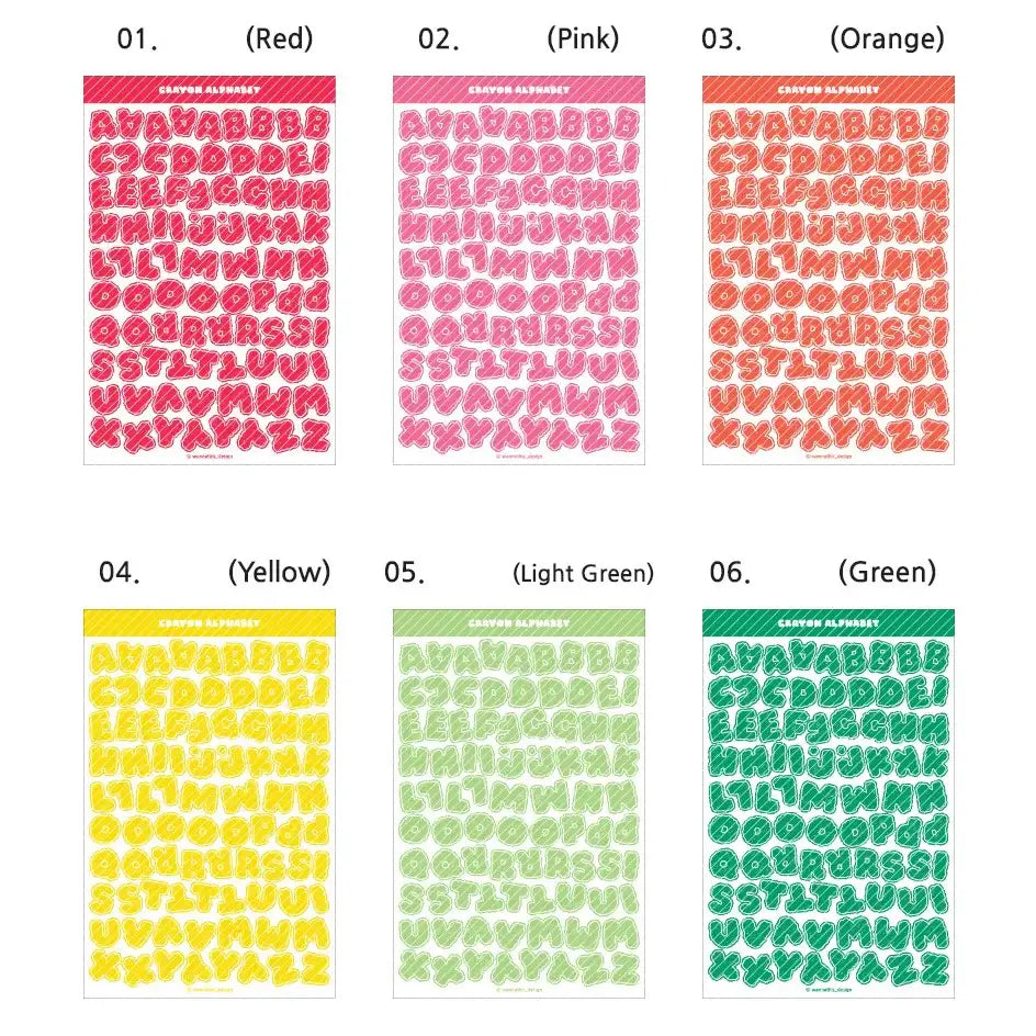 WANNATHIS - Crayon Alphabet Number Sticker Set - WANNATHIS - Accesories - Harumio
