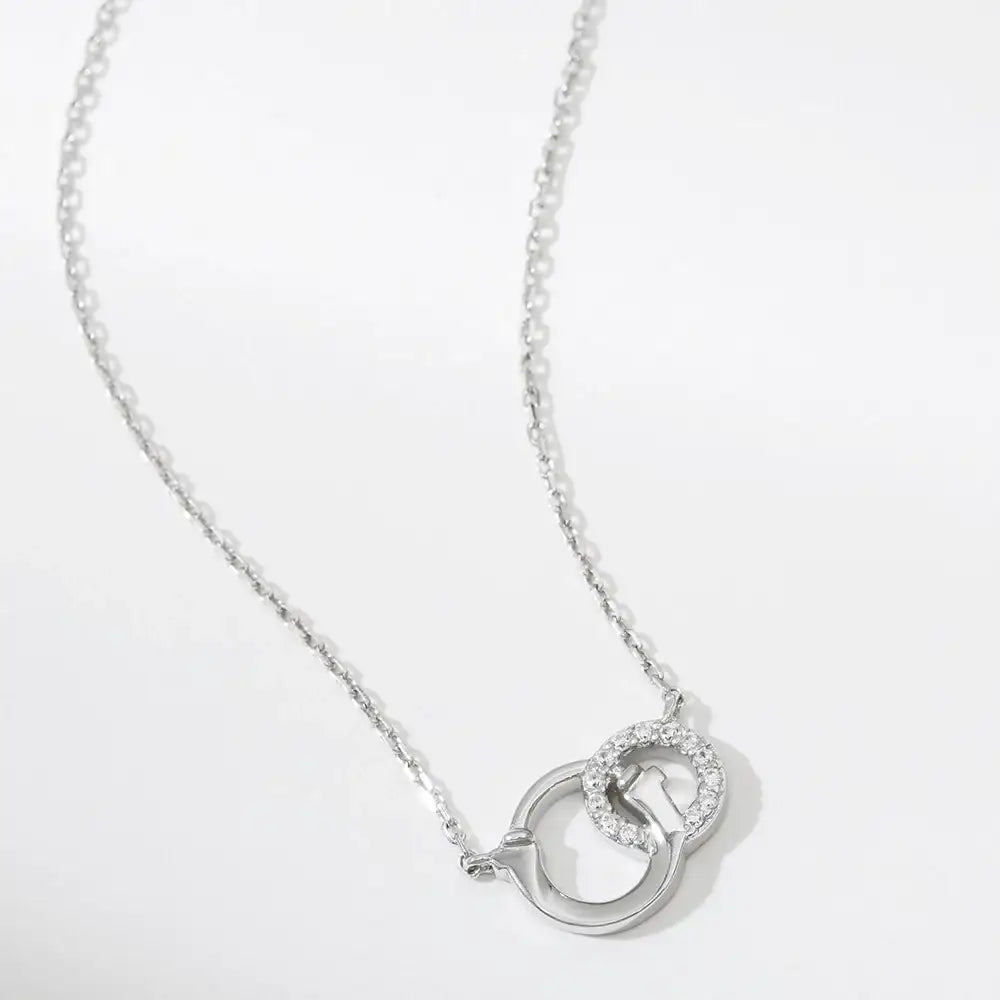 OST - Lucky Lock Horseshoe Double Silver Necklace - OST - Jewelry - Harumio