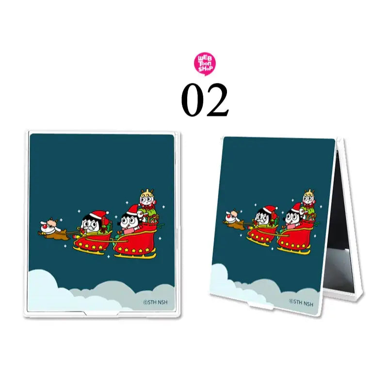 Don't Let Go of the Mental Rope - Christmas Square Folding Mirror - Webtoon Shop - Mirrors - Harumio