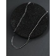 CLUE - Unbalance Ball Chain Silver Necklace - CLUE - Jewelry - Harumio