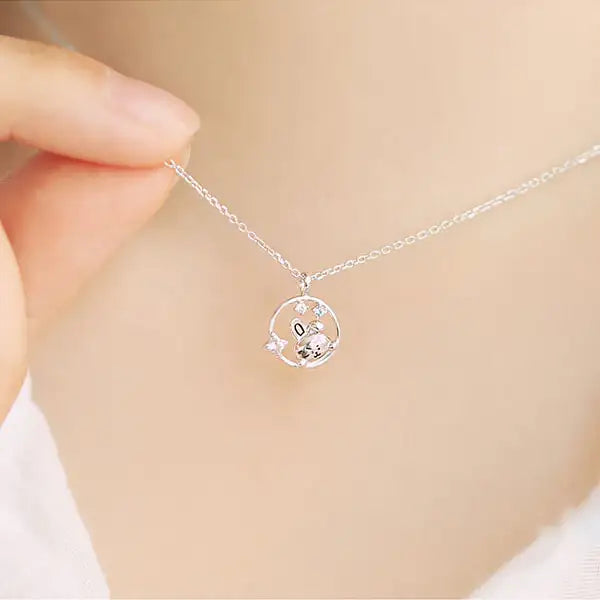 BT21 x OST - Silver Necklace Ver. 2 - Cooky - BT21 - Necklace - Harumio
