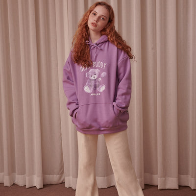 Ambler - Purple Bear Over Fit Hoodie