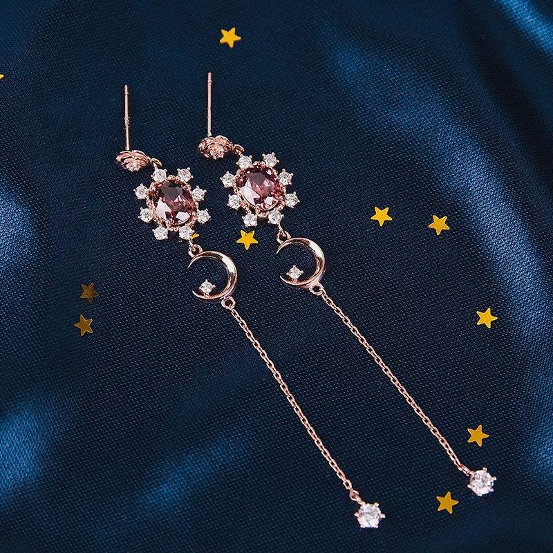Saint Tail x Clue - Illusion Moon Silver Drop Earring - CLUE - Jewelry - Harumio