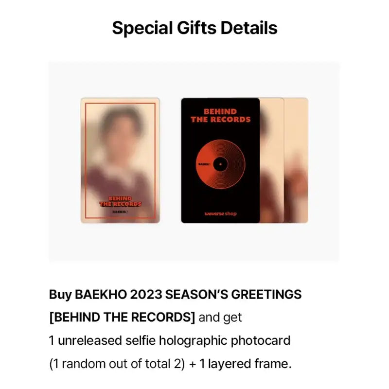 BAEKHO - 2023 Season's Greetings - BEHIND THE RECORDS - BAEKHO - Season's Greetings - Harumio