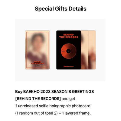 BAEKHO - 2023 Season's Greetings - BEHIND THE RECORDS