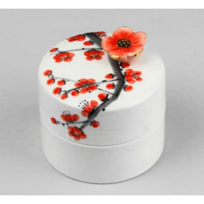 HK Studio - Hand Painted Plum Blossom Musical Jewelry Box - HK Studio - Music Box - Harumio
