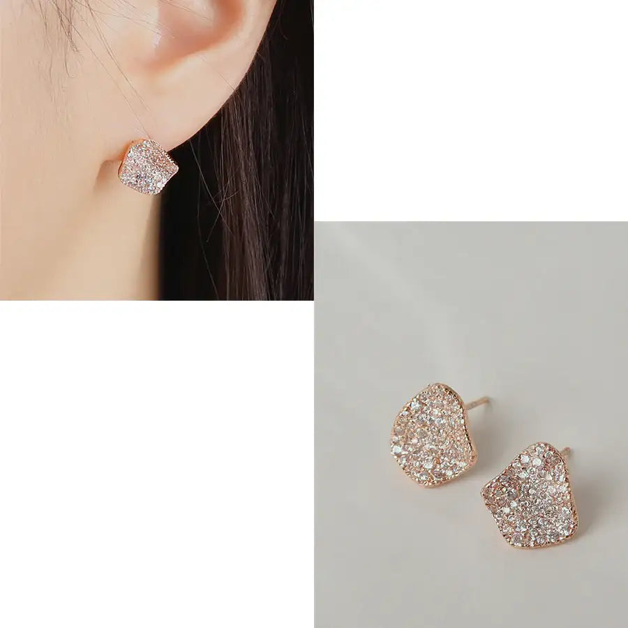 CLUE - Square Cubic Silver Earrings - CLUE - Jewelry - Harumio