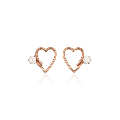 Bloom x Dewey Desert - Pearl Heart Silver Earring