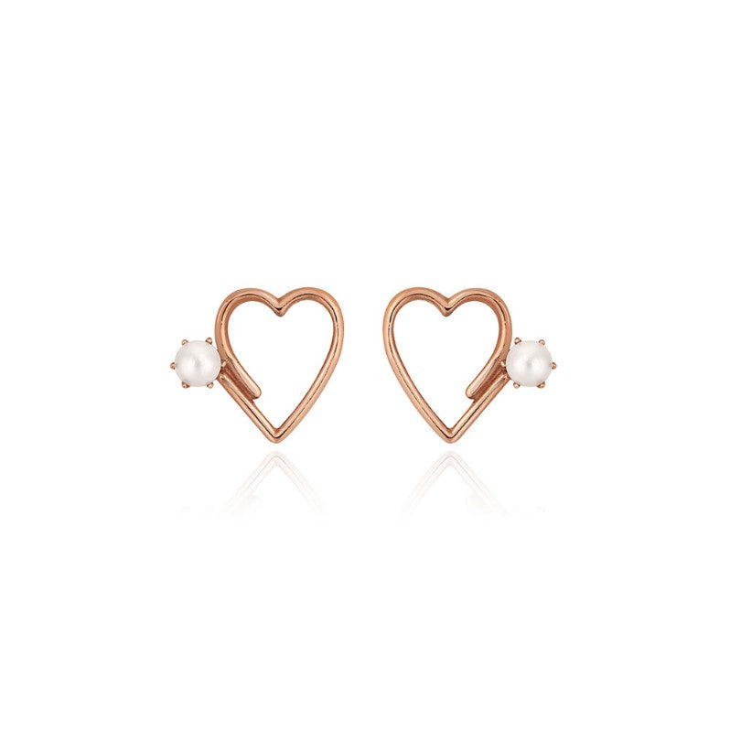 Bloom x Dewey Desert - Pearl Heart Silver Earring