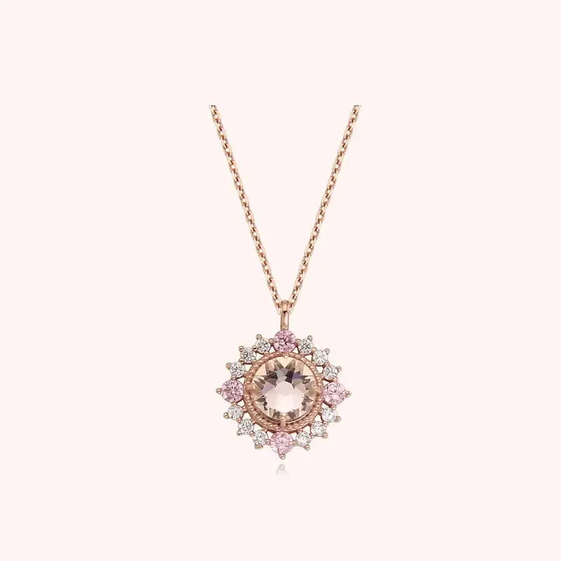 CLUE - Antique Pink Lace Silver Necklace - CLUE - Jewelry - Harumio