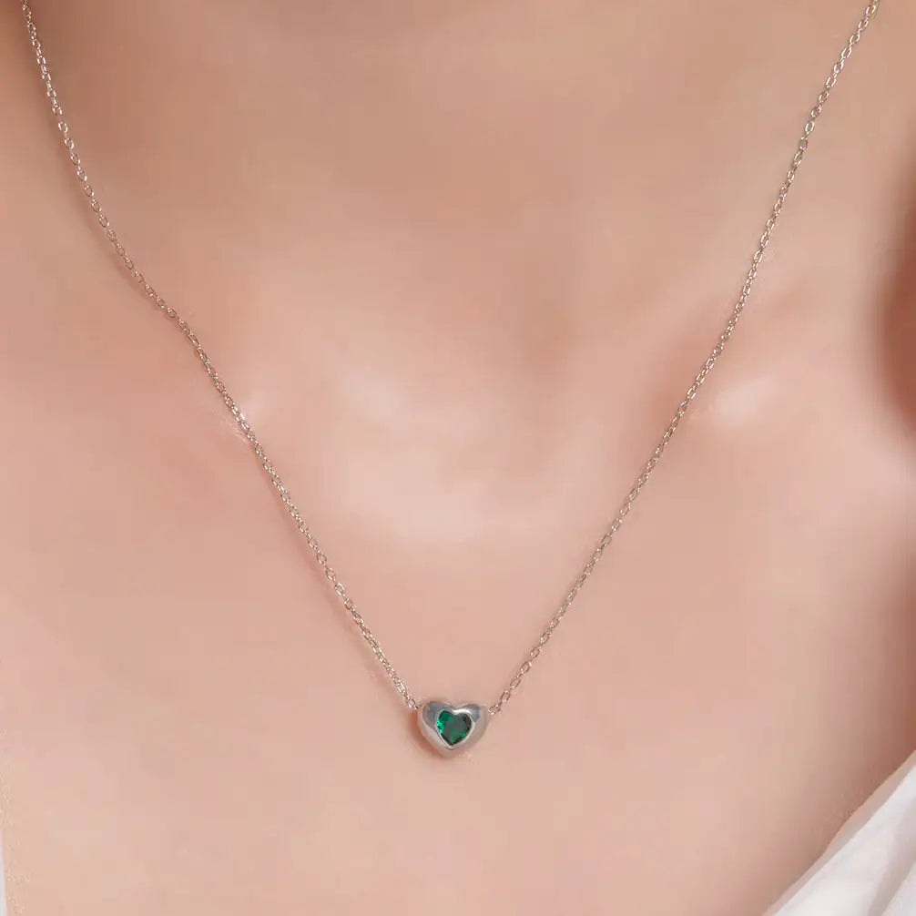 OST - Lovely Heart Silver Necklace - OST - Jewelry - Harumio