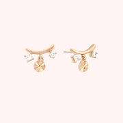 CLUE - Graceful Rose Gold Silver Earrings - CLUE - Jewelry - Harumio
