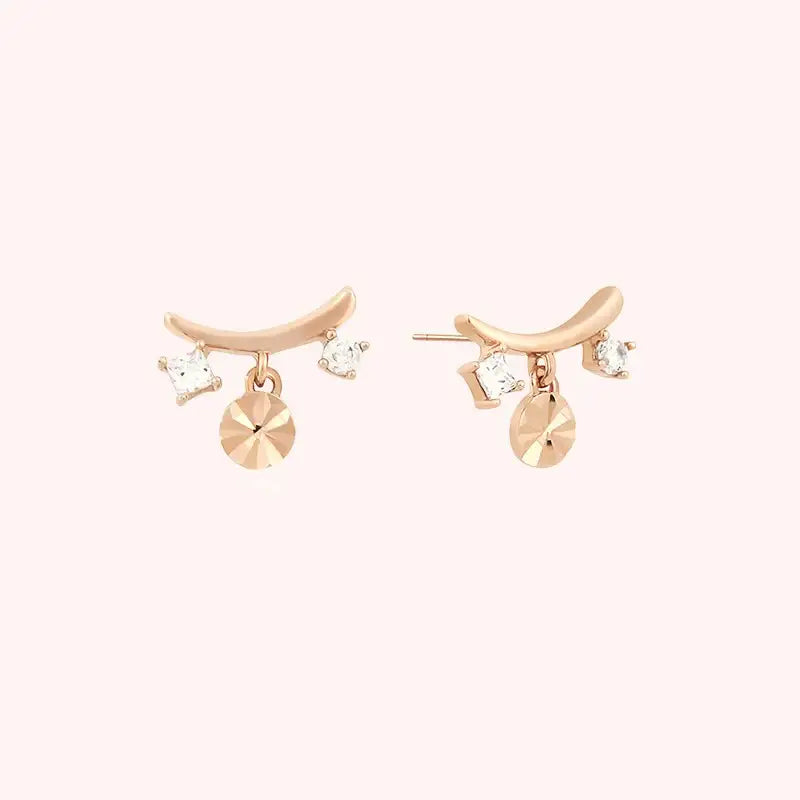 CLUE - Graceful Rose Gold Silver Earrings - CLUE - Jewelry - Harumio