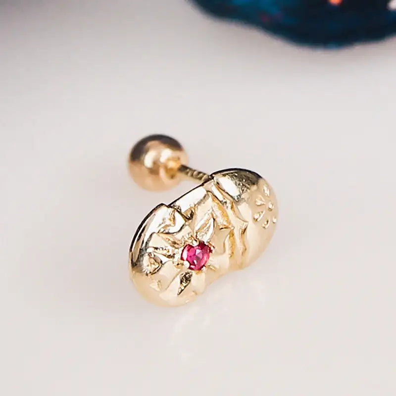 Saint Tail x Clue - Saint Cross 10K Gold Piercing - CLUE - Jewelry - Harumio
