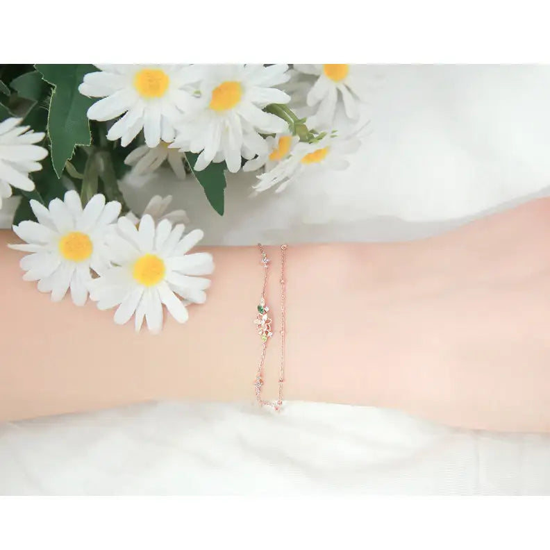 CLUE - Emerald Rose Silver Bracelet - CLUE - Jewelry - Harumio