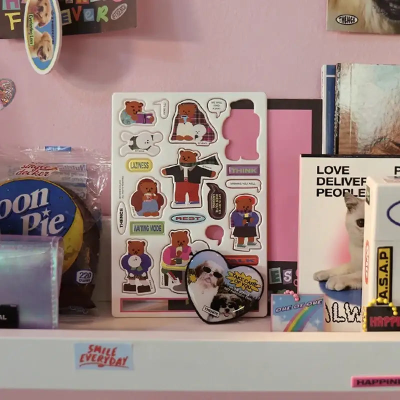 THENCE - PVC Foam Sticker Ver.1 Teddy Bear - THENCE - Accessories, Stationery - Harumio