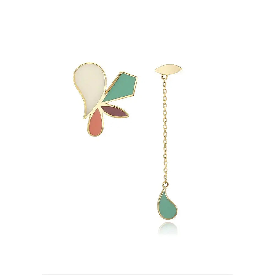 AHNI x Bloom - Pastel Chain Drop Silver Earrings - AHNI x Bloom - Jewelry - Harumio