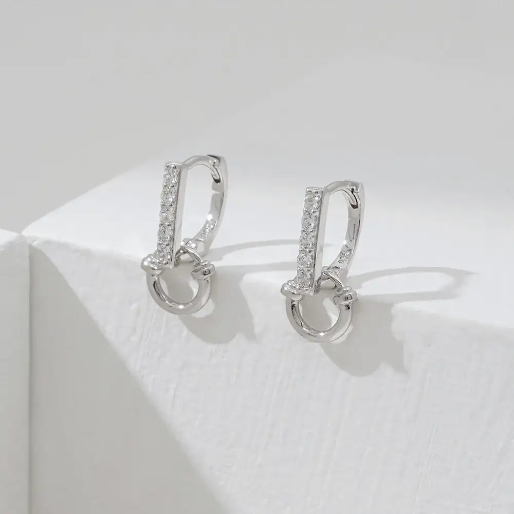 OST - Lucky Lock Two-Way Horseshoe One-Touch Silver Earring - OST - Jewelry - Harumio