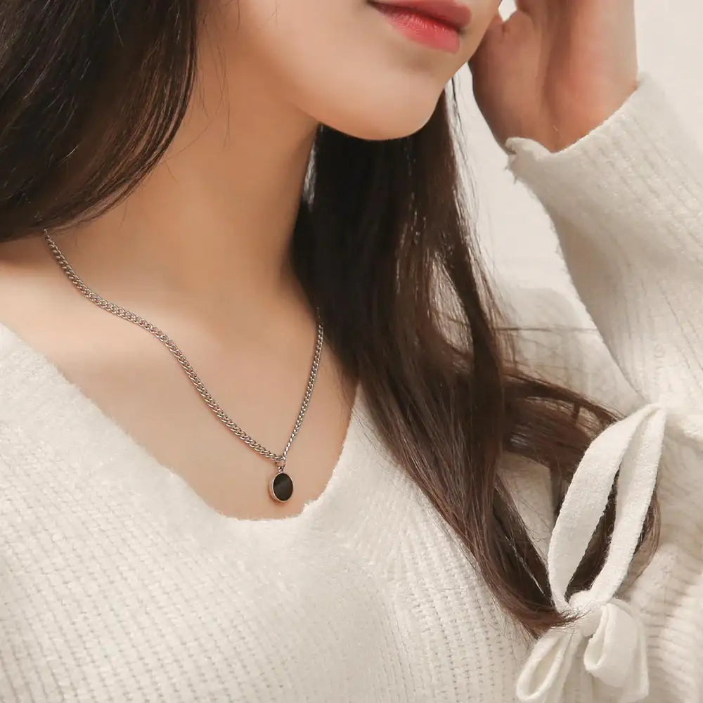 OST - Black Round Necklace - OST - Jewelry - Harumio