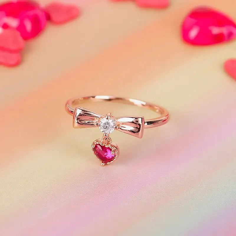 Saint Tail x Clue - Saint Heart Charm Silver Ring - CLUE - Jewelry - Harumio