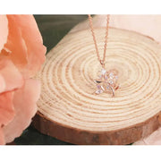 CLUE - Diamond Shiny Chrysanthemum Silver Necklace - CLUE - Jewelry - Harumio