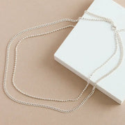 CLUE - Layered Curve Chain Integrated Silver Necklace - CLUE - Jewelry - Harumio