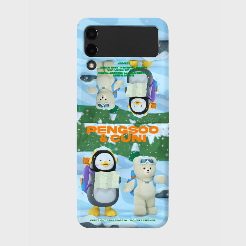 Earpearp x Pengsoo - Winter Travel Friends Galaxy Z Flip Hard Case